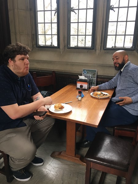 Mr. Ahern and Mr. Johnson at Princeton University on a trip with DLEACS students.